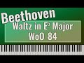 Beethoven - Waltz in E flat Major - WoO 84 - Piano Tutorial