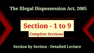 Illegal Dispossession Act 2005 | Illegal Possessor | Illegal Occupant