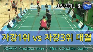 [남복 배드민턴 베스트랠리] 이철우-강형기vs김홍익-황진석, 스포츠하니/[Men's doubles best rally] KOREA Amateur Rank01vsRank03