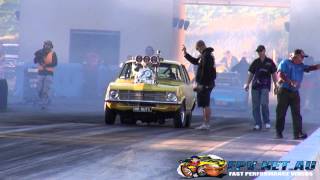 MRNUTS BLOWN V8 TORANA APSA SHOOTOUT SYDNEY DRAGWAY