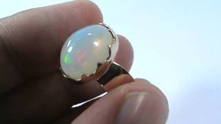 15.95 Carat Ethiopian Fire Opal Cocktail Vintage Ring 10K Solid Yellow Gold