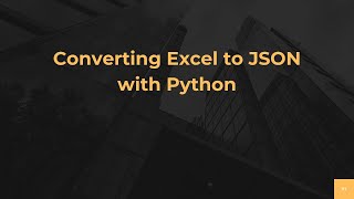 Converting Excel to JSON with Python