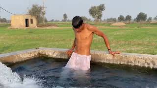 Swimming in Tubewell Water Pool in Village | Tube Well water Fun by boys