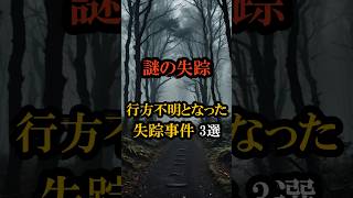 【謎の失踪！行方不明となった失踪事件 3選】#都市伝説  #事件 #ほんとにあった怖い話 #雑学 #shorts