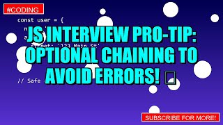 JS Interview PRO-TIP: Optional Chaining to AVOID Errors! ✅