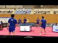 卓球Ｔリーグ岡山リベッツのハオ シュアイ選手＆田添響選手の試合前練習in笠岡総合体育館