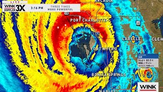 Weatherman Matt Devitt During Landfall of Hurricane Ian on WINK News - Part 4