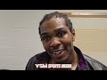 tahmir smalls reacts to his 7th rd tko win over luis veron