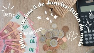 BUDGET|| BUDGET SEMAINE 5 JANVIER ET BILAN DU MOIS #budget #cashstuffing #cash #cashenvelopes #2025