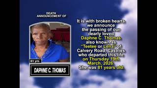 Daphne C. Thomas ~ Short Obituary
