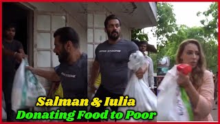 Salman Khan and Girlfriend Iulia Vantur Donating Food to Villagers