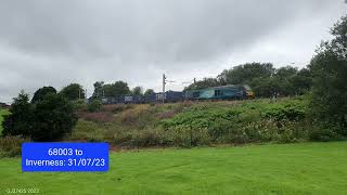 68003 4Z47 climbs by Greenfaulds: 31/07/23