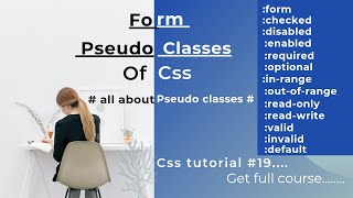 form pseudo class | pseudo class | css tutorial #19