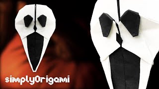 ORIGAMI Scream Mask | make an EASY paper HALLOWEEN MASK  | How To 🌸 | by Quentin Trollip