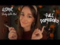 ASMR | Study with Me! 💕 FULL Pomodoro Session with Timer & Breaks