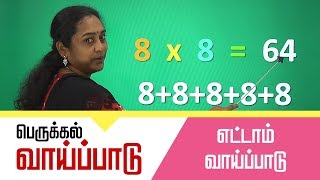 Multiplication of 8 Table in Tamil | 8 ஆம் வாய்ப்பாடு | Table of Eight 1 x 8 = 8