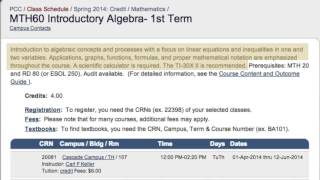 5 Reading the Class Schedule