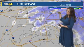 Tracking additional snowfall and gusty winds Monday