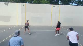 Paddleball at Juniper- Janelle \u0026 Jasmine vs Allan \u0026 Pete