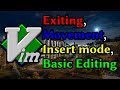 Learn Vim: Exiting, Movement, Insert mode, Basic Editing