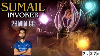 Sumail Dota 2 Invoker Mid | Epic 23 min GG -7.37e pro gameplay!