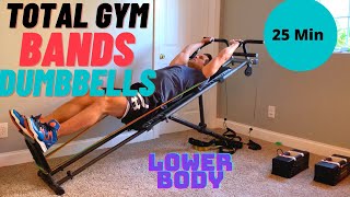 20 - 30 Min Lower Body Workout With Total Gym / Ultimate Body Works, Dumbbells, Resistance Bands