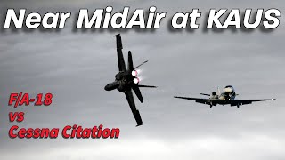 Near MidAir at Austin-Bergstrom Intl - Hornet vs Citation