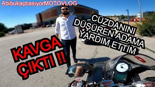 PARA DOLU CÜZDANINI DÜŞÜREN ADAMA YARDIM ETTİM. KAVGA ÇIKTI!! #motovlog #AbibukaçbasıyorMOTOVLOG