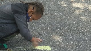 19th Ward decorated with chalk fest