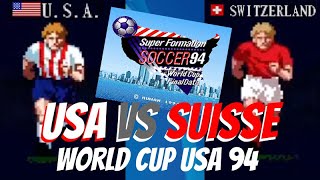 WORLD CUP 94 USA 3 USA vs Switzerland (Super Formation Soccer 94 World Cup Final Data)