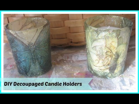 How To Make Decoupage Votive Candles/ Candle Holders with paper napkins How To Make Decoupage Votive Candles/ Candle Holders with paper napkins