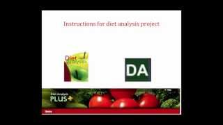 Instructions for Diet Analysis Project (DAP)