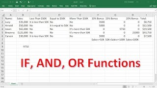 Excel If Formula - Nested If AND OR Functions
