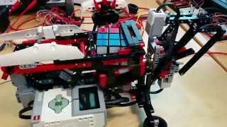 Solving a Rubik's Cube with Lego Mindstorm (MindCub3r)