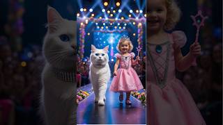 Cat and girl dance on TV show #funny #yt #cat