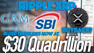 Ripple XRP: $30 Quadrillion In RLUSD Trustlines Now Set \u0026 GAM Investments Urging SBI To Buyback XRP