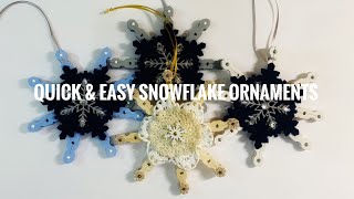 Super Quick \u0026  Easy Shabby Chic Clothes Peg Snowflake Ornaments