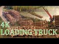 Timber truck loading 4K