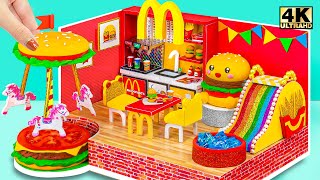 Amazing Idea Reuse Cardboard DIY Miniature McDonalds Playhouse with Rainbow Slid