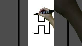 HOW TO DRAW 3D Letter H