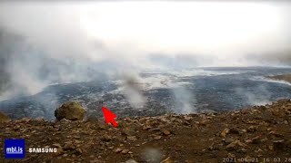 RECKLESS TOURISTS CLIMB ONTO THE LAVA FACING PAINFULL DEATH!!!-Iceland Volcano - June 21, 2021