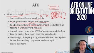 AFK Online Orientation 2020 - How and What to study for the AFK exam (NDEB)