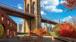 New York Cafe Ambience - Elegant Jazz Music by the Brooklyn Bridge to Relaxation, Study, Good Mood