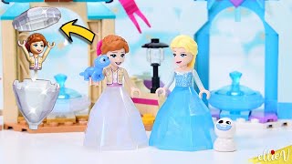 Oh hai weird new diamond skirt piece 💎🤨 Checking out Frozen Anna & Elsa's Castle Courtyard Lego sets