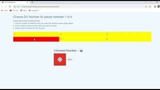 Dice Game Using HTML, Javascript and CSS.