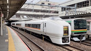 651系1000番台OM203編成が回送電車として発車するシーン