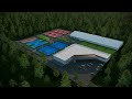 tennis court complex 3d animation rendering - architecture training center