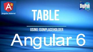 How to use Angular Material Table in Angular6