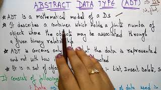 Abstract Data Type | DS | Data Structures | Lec-05 | Bhanu Priya