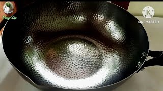 Iron Wok//Carbon Steel Nonstick Wok //കാർബൺ സ്റ്റീൽ നോൺസ്റ്റിക് കഡായ്//Curry Vep 5234